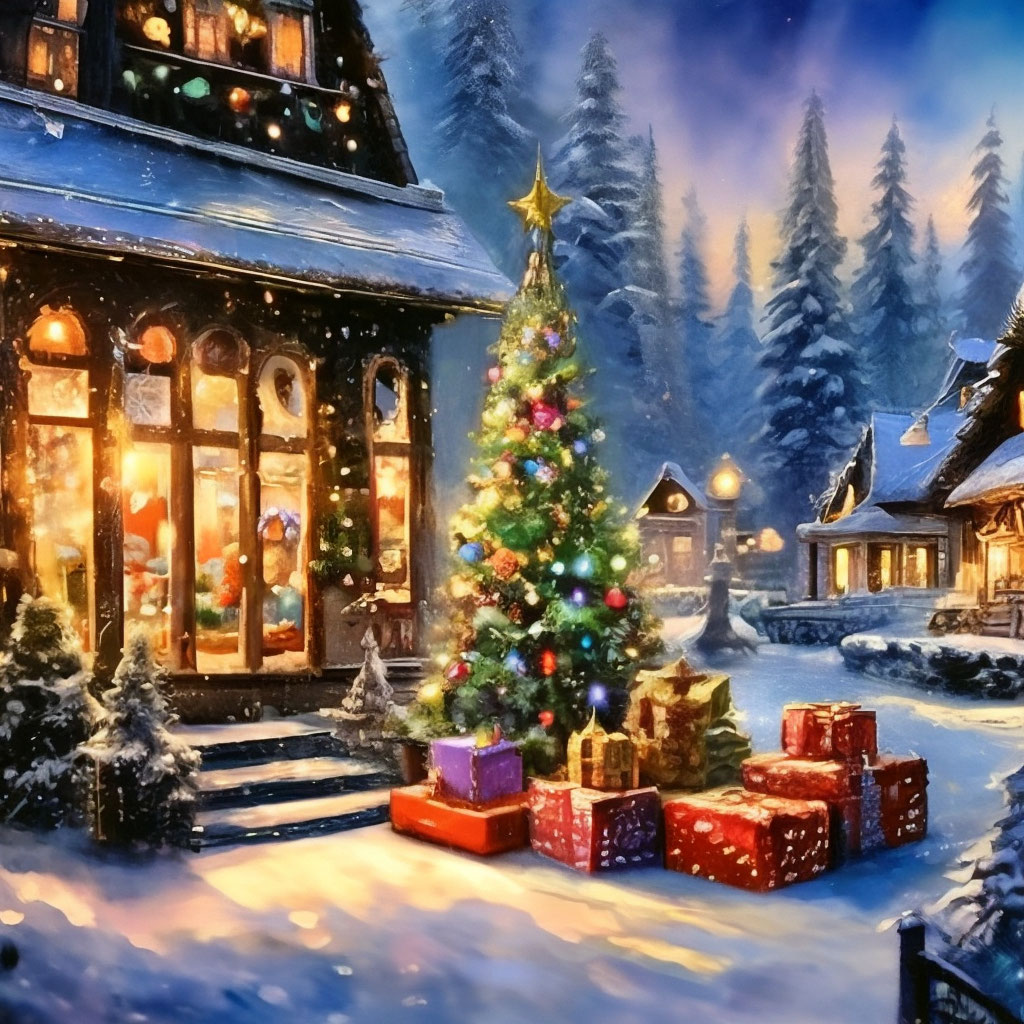 "New year, a beautiful Christmas tree, decorated with toys, standing on ...
