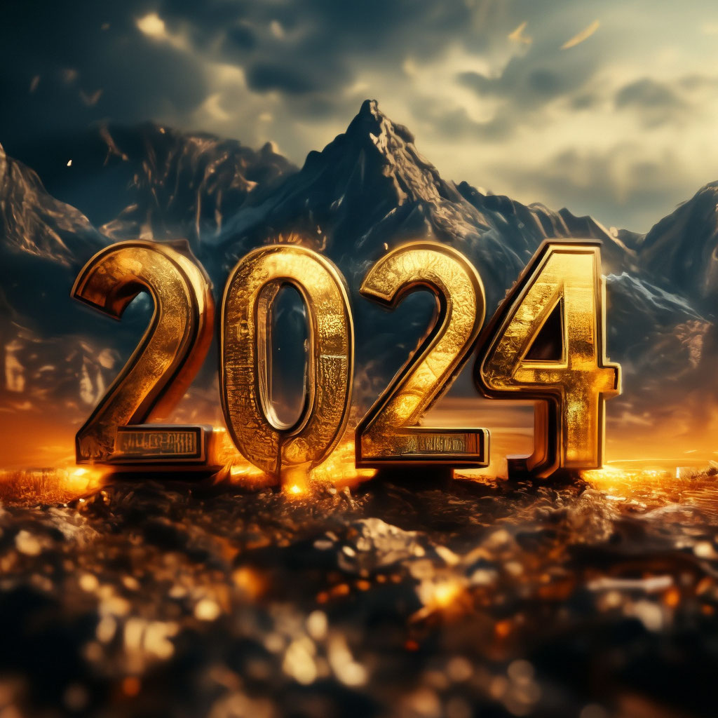 "2024, the inscription The numbers are 4444" — image created in Shedevrum