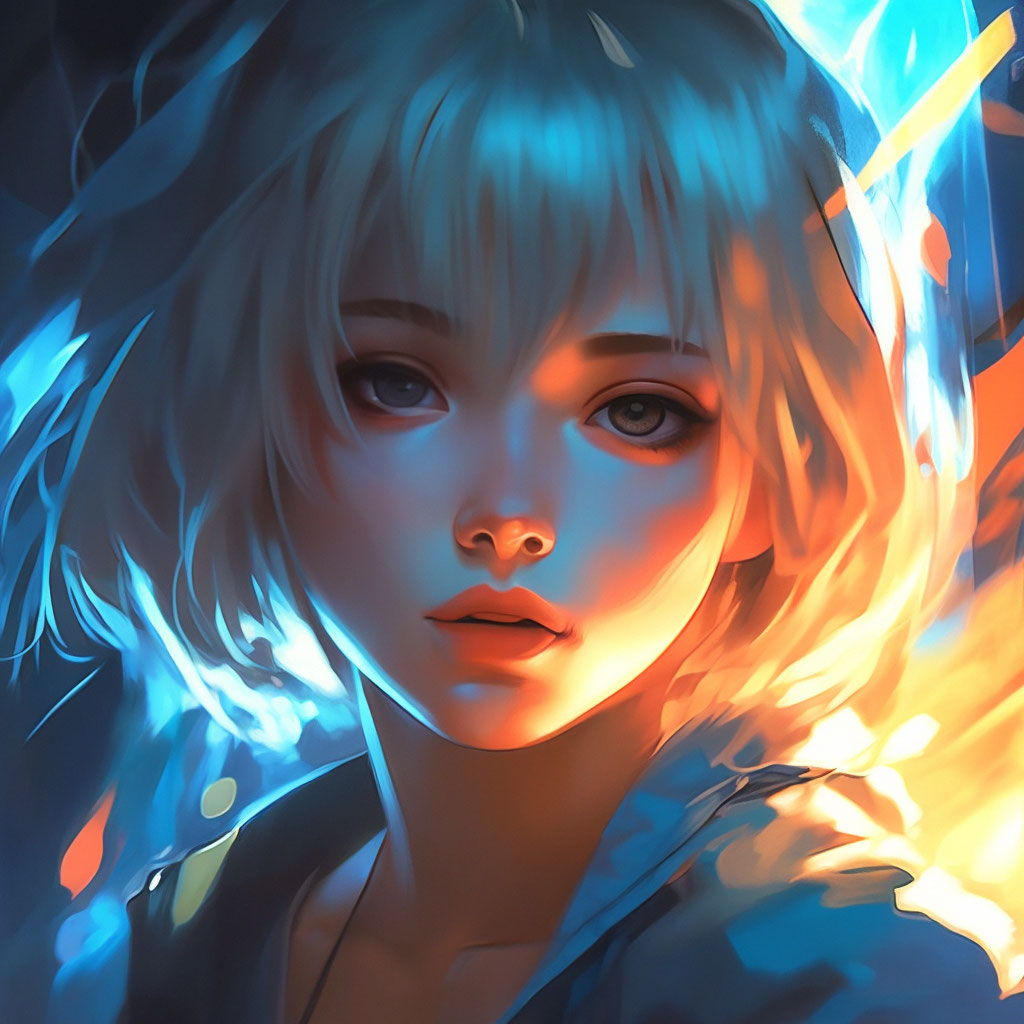 painting in the style of anime verism, portrait, depressive tones ...