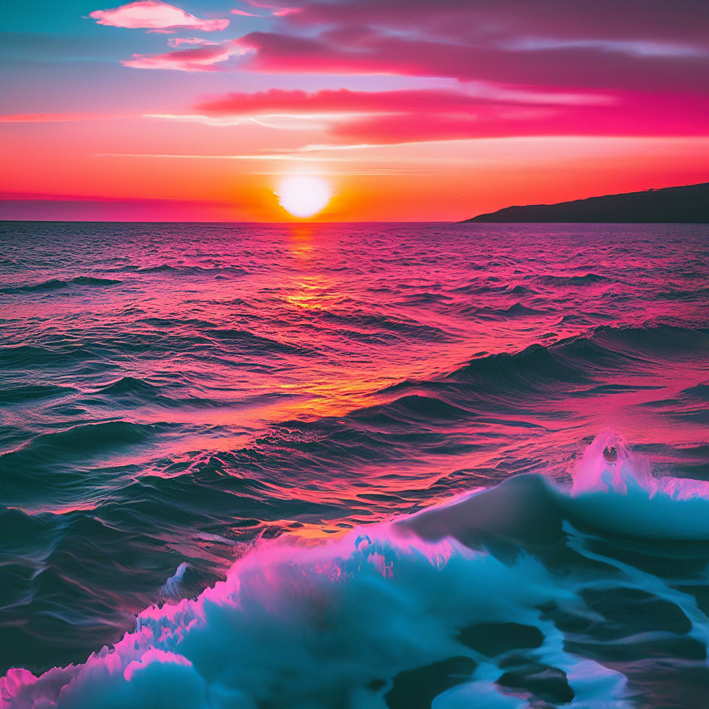 "Sunset over the sea is a beautiful sight. When the sun approaches the ...