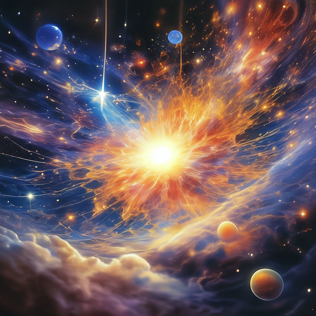 "The birth of the universe" — image created in Shedevrum
