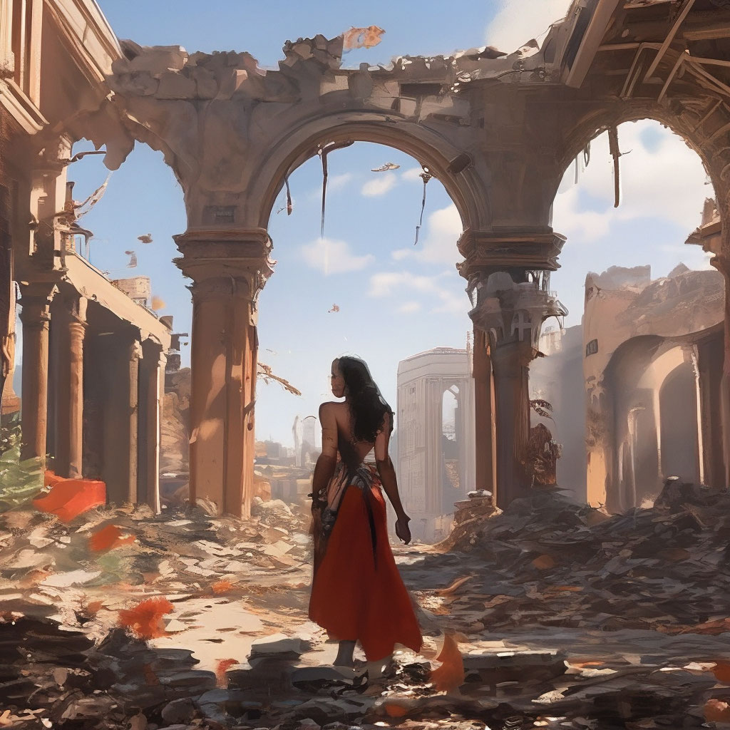 "A new life in ruins" — image created in Shedevrum
