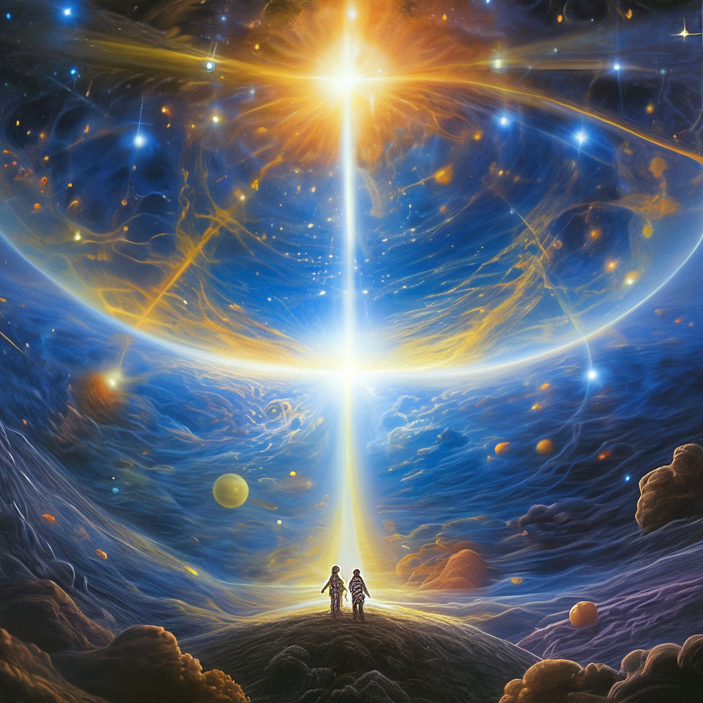 "The beginning of the universe" — image created in Shedevrum