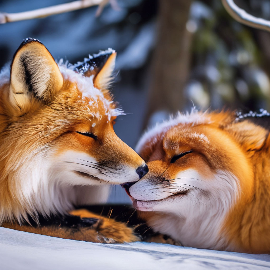 Лис и лиса любовь. Fox nose