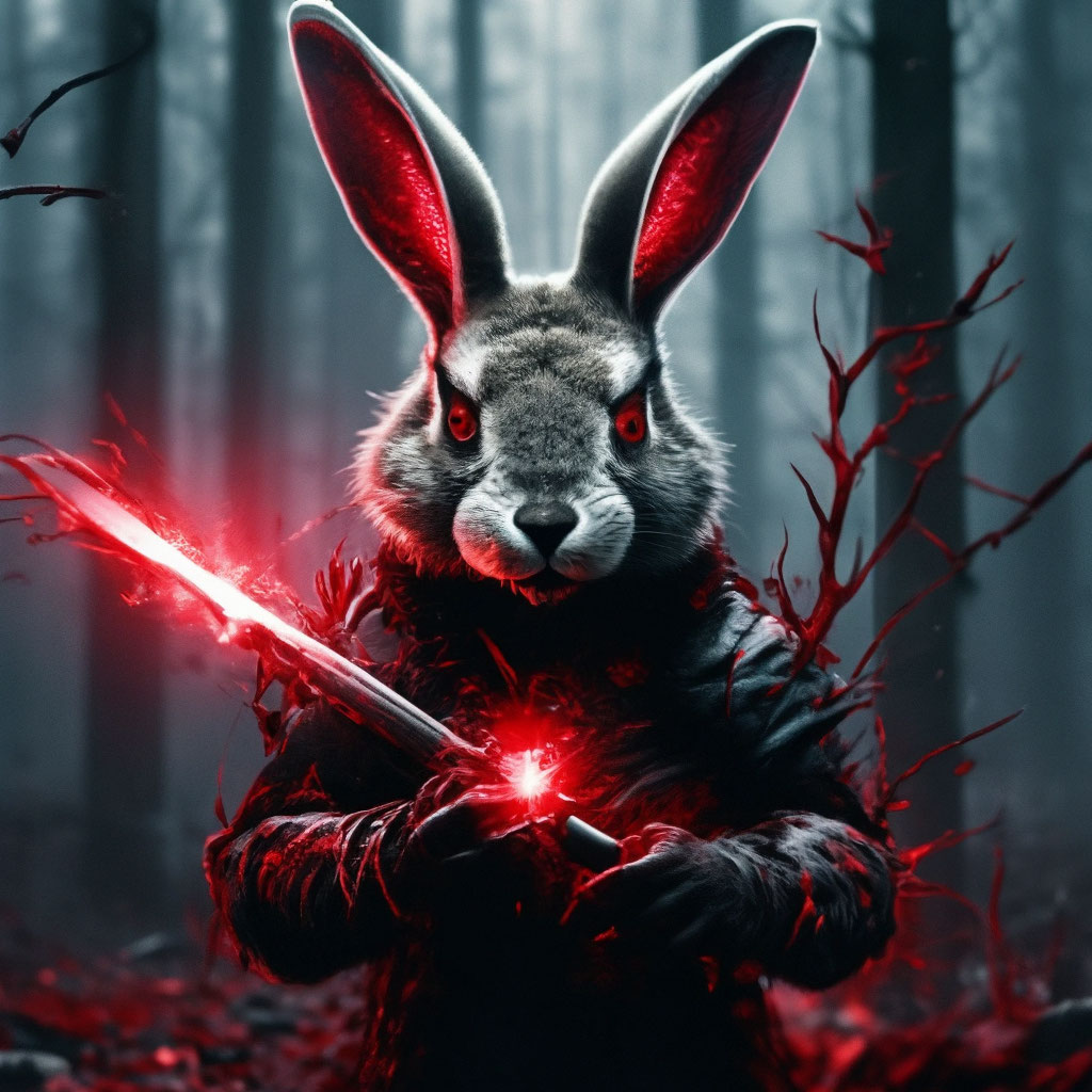 Мужской свитшот хлопок Жуткий страшный кролик заяц 👕 – купить в интернет-магазине