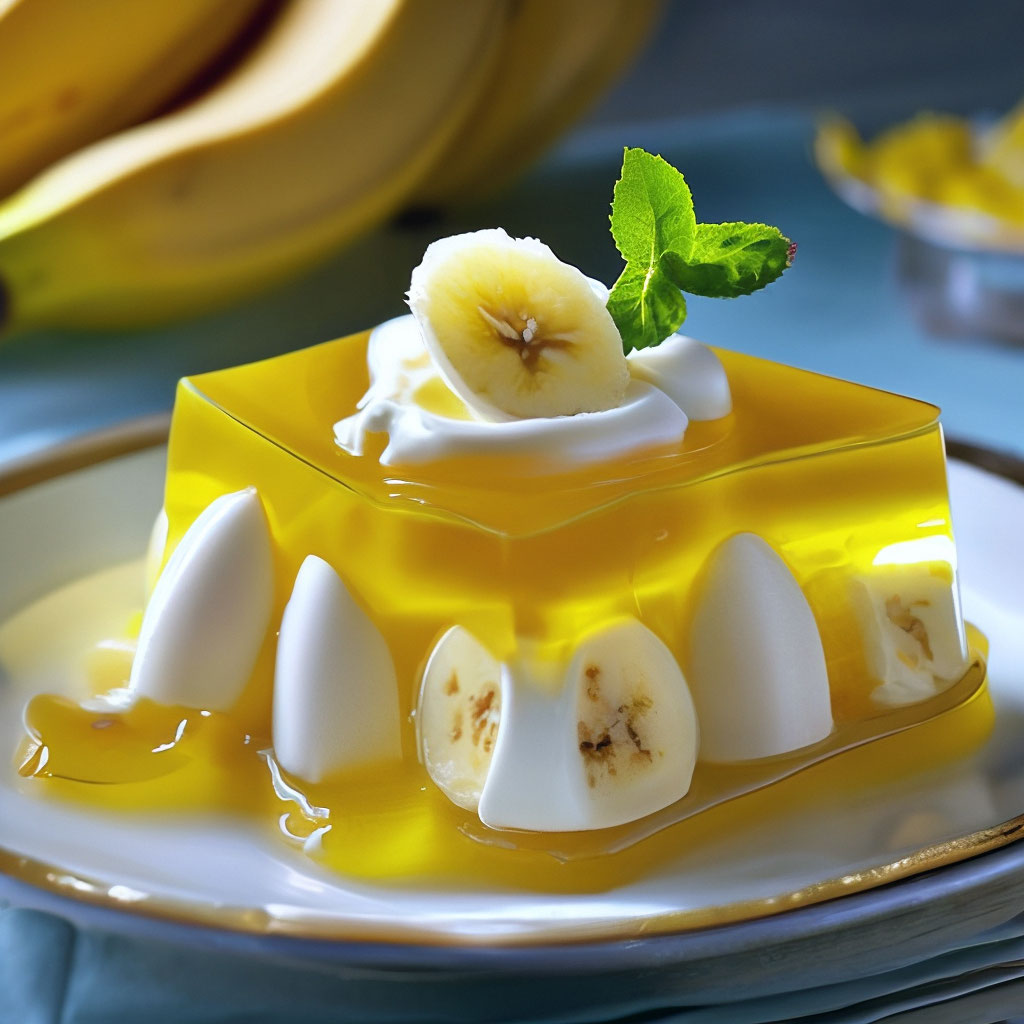 Десерт «Банановый рай» с желатином