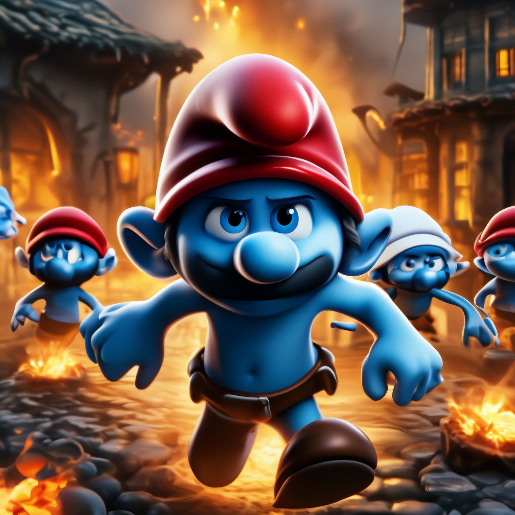 The village of Smurfs is on fire…