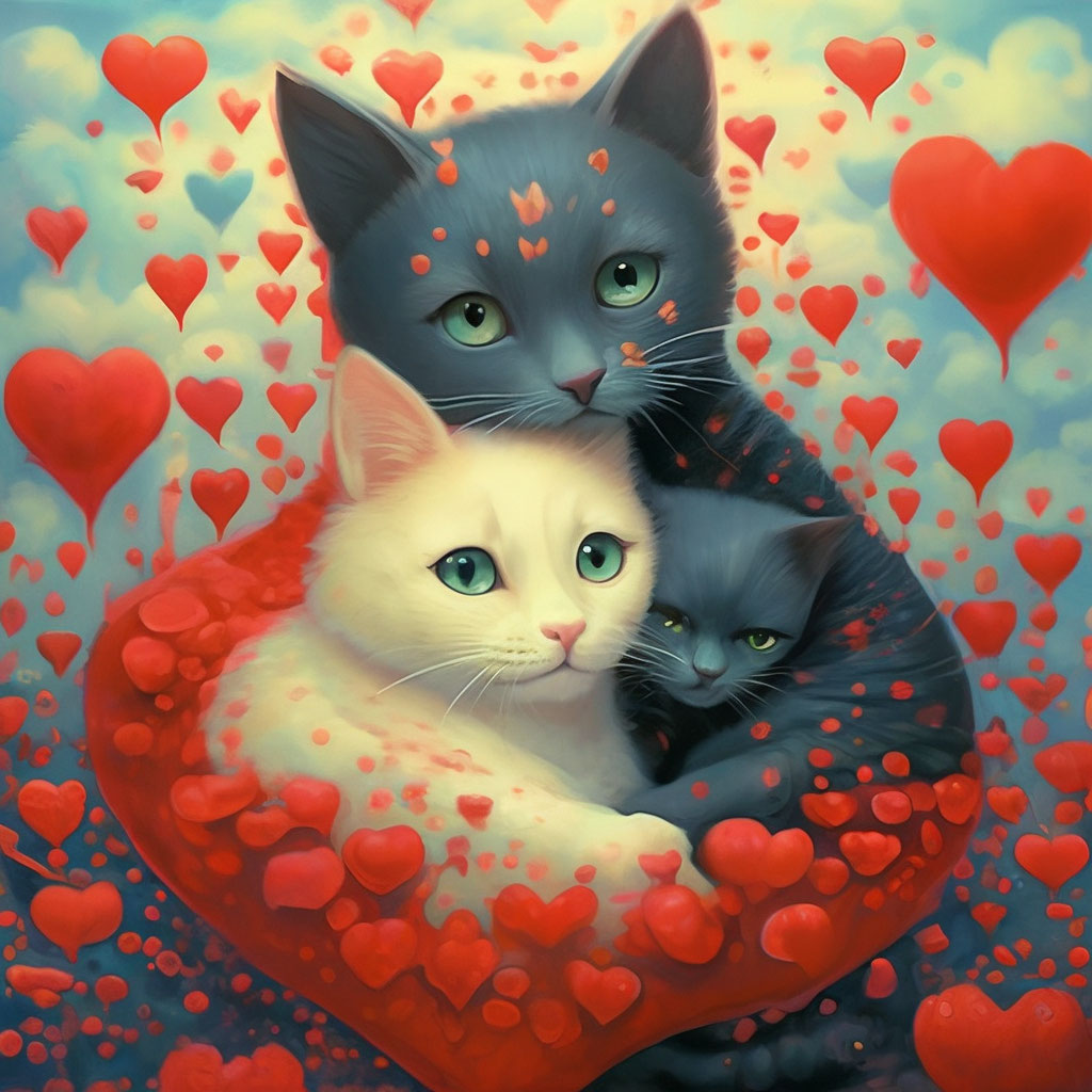 Стоковые векторные изображения по запросу Кот любви