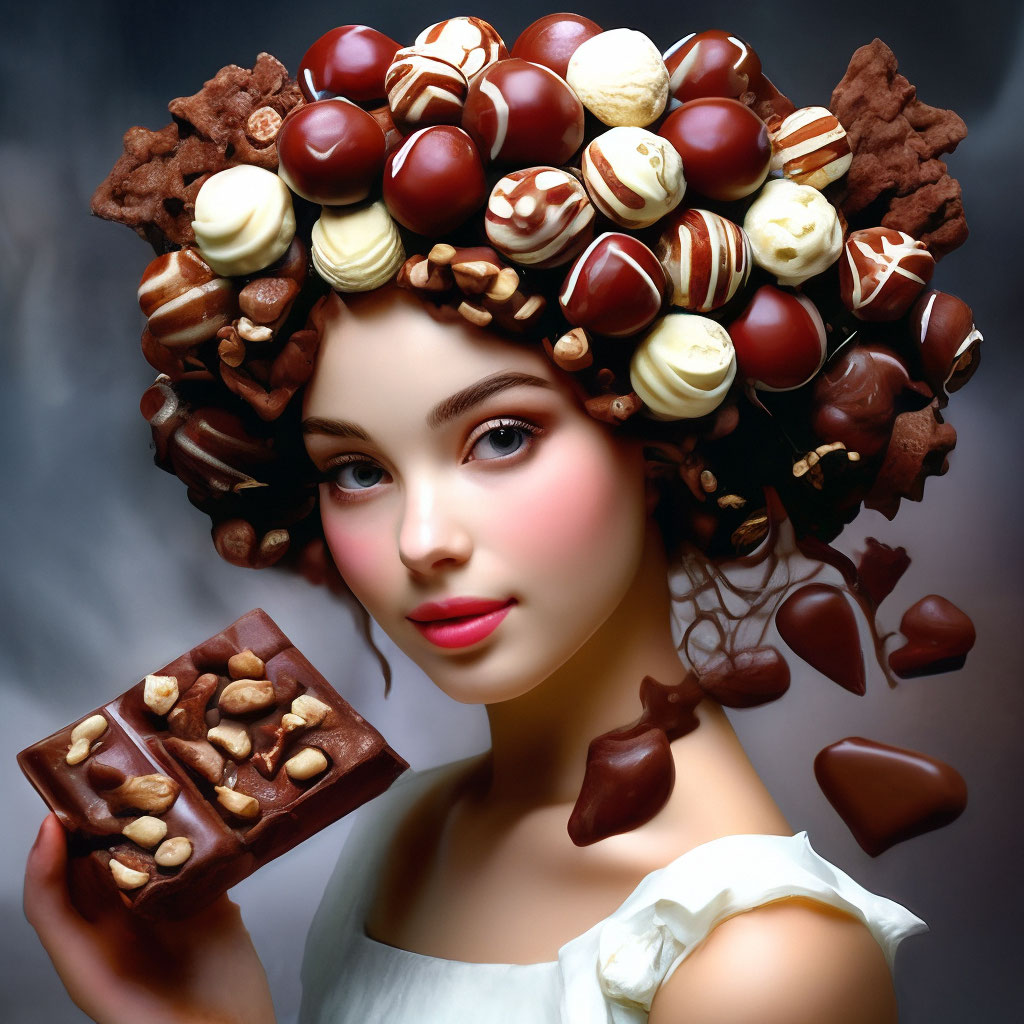 Невероятно красивая шоколадная девушка…» — создано в Шедевруме