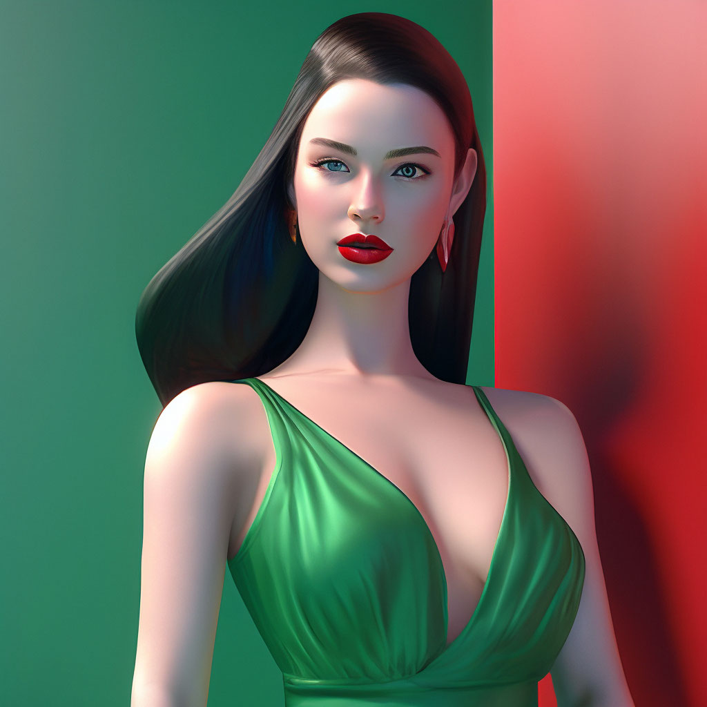 👧 green dress with a strap and… — created in Shedevrum