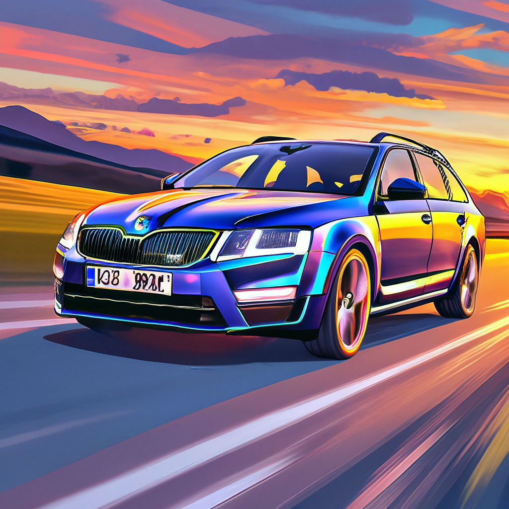 Skoda Octavia Combi RS на …» — картинка создана в Шедевруме