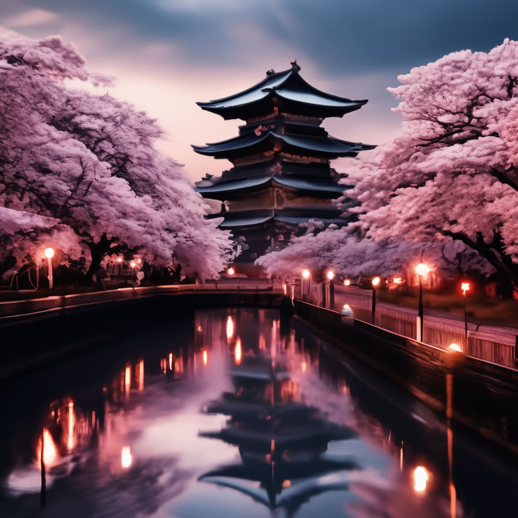 Япония цветение сакуры» — создано в Шедевруме