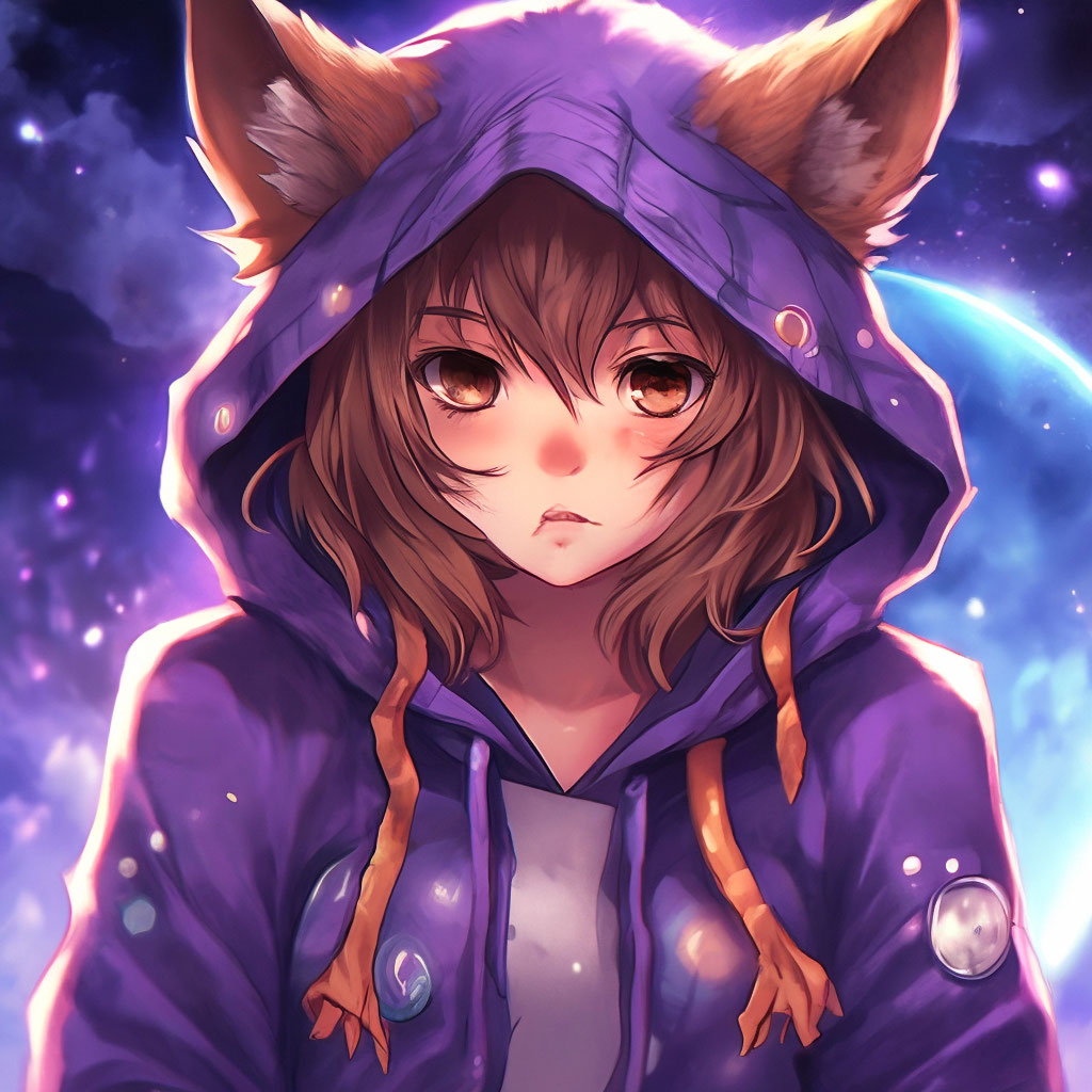 Anime wolf girl who has brown hair a image created in Shedevrum