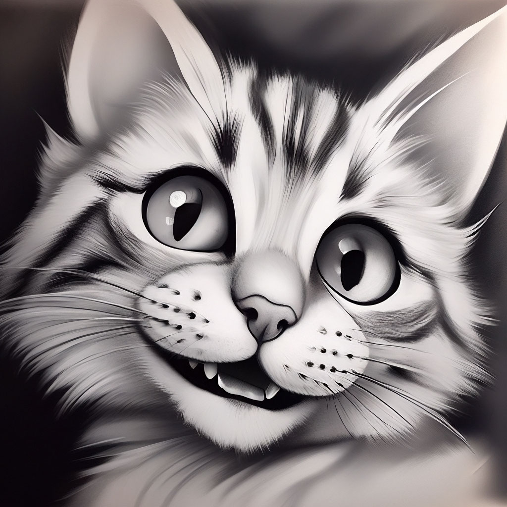 Красивый 2D рисунок, эскиз кошки, …» — создано в Шедевруме