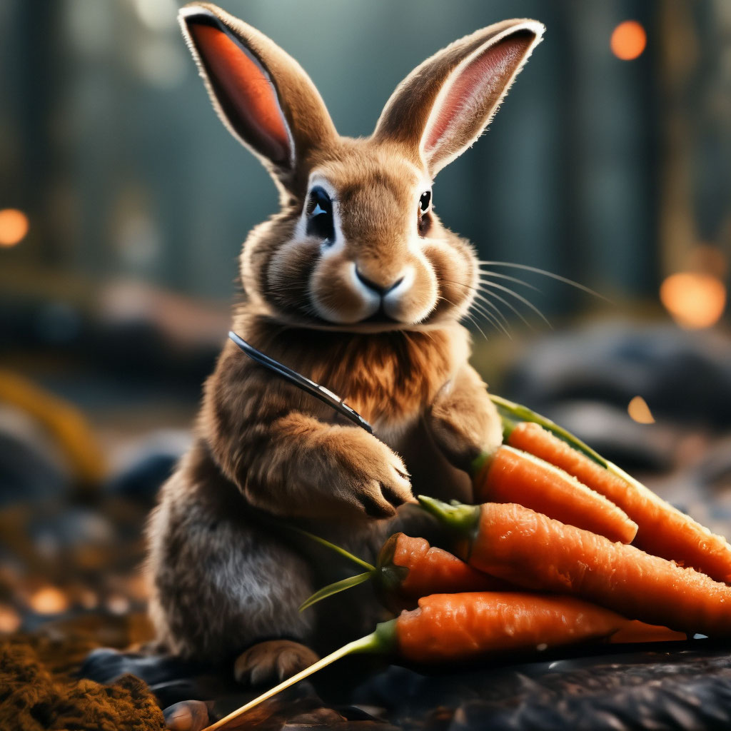 Как нарисовать зайца с морковкой