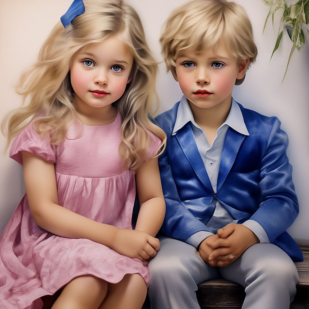 Мальчик и девочка сидят рядом, …» — создано в Шедевруме