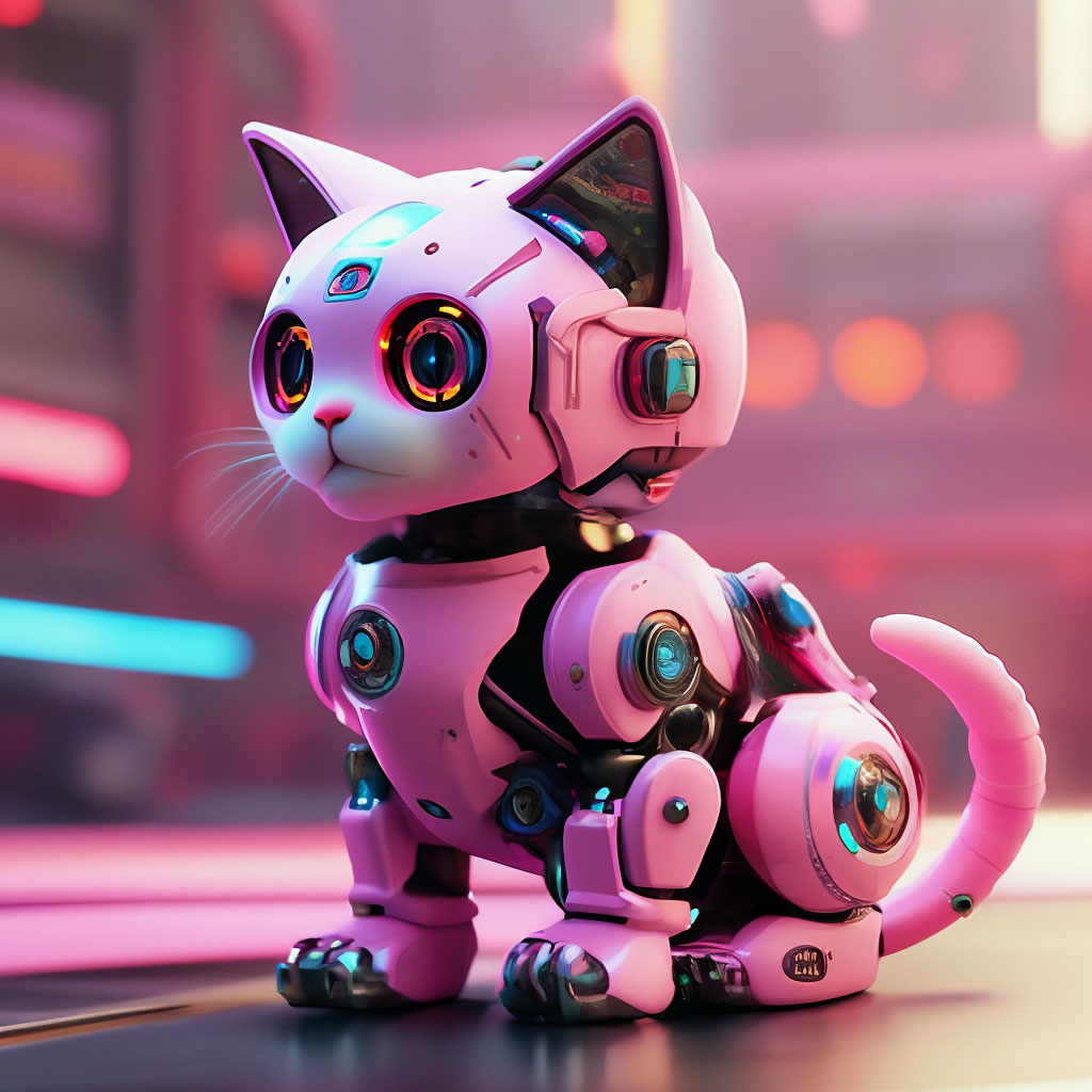 Pink 2024 robot cat