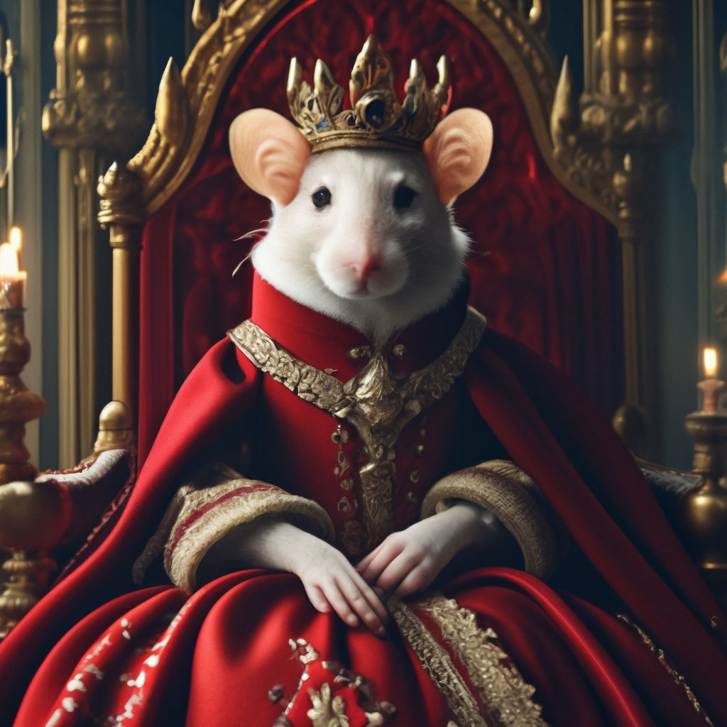 "Gothic, queen rat, three-dimensional ." - image created in Shedevrum