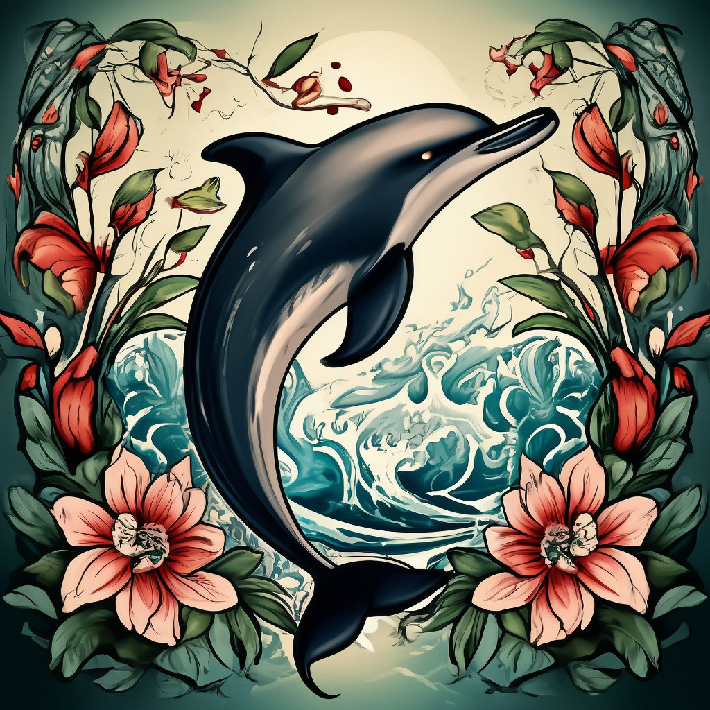 Татуировка дельфин: значение и фото