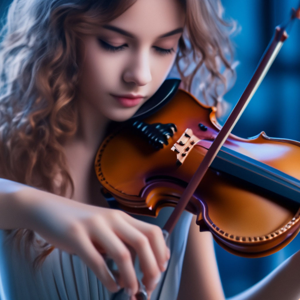 Девушка со скрипкой на природе - 46 фото