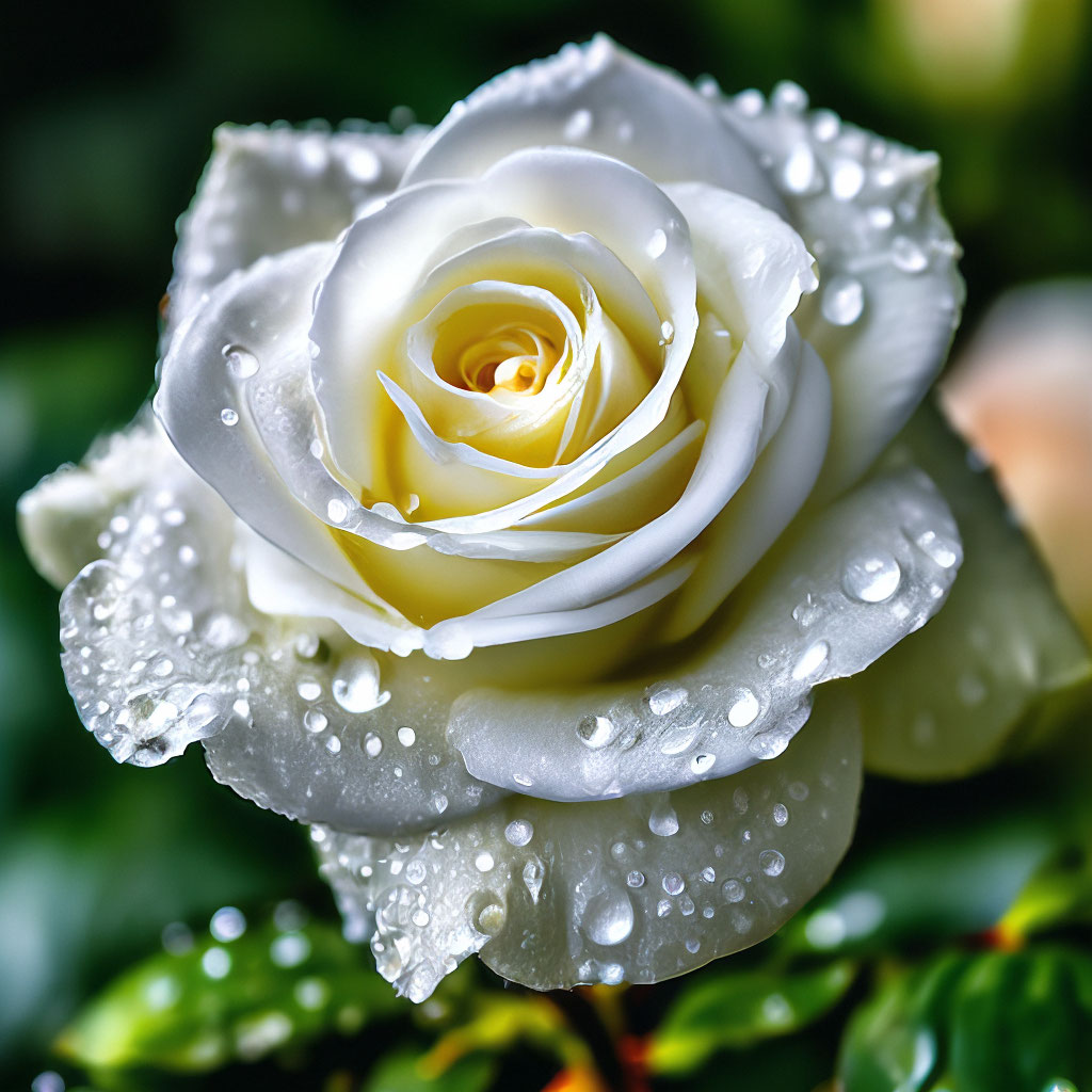 Красивая белая роза с капелька и …» — создано в Шедевруме