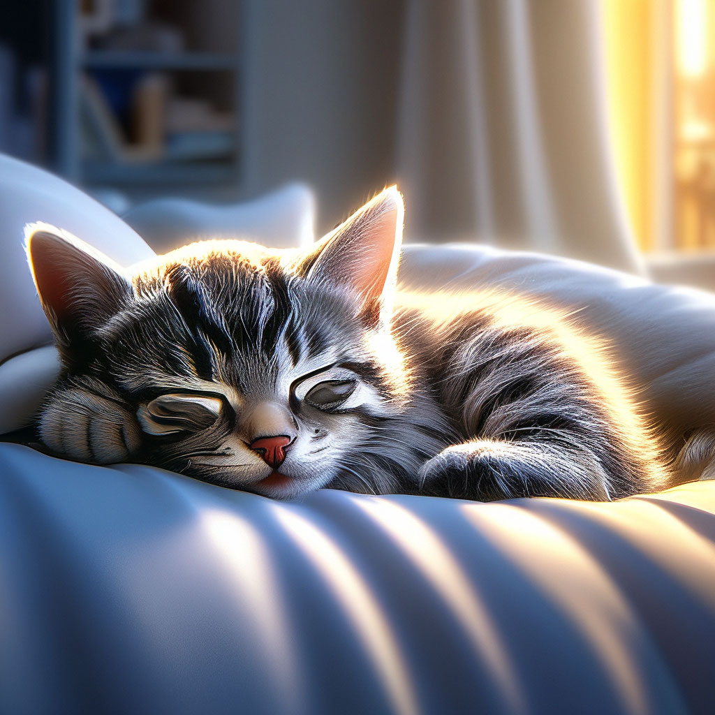 Кот на подушке рисунок