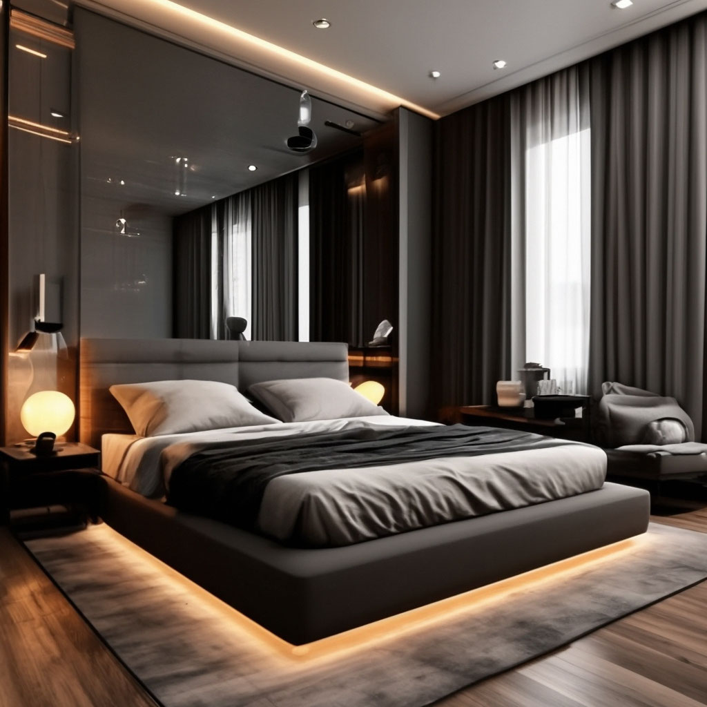 Спальни в стиле хай-тек