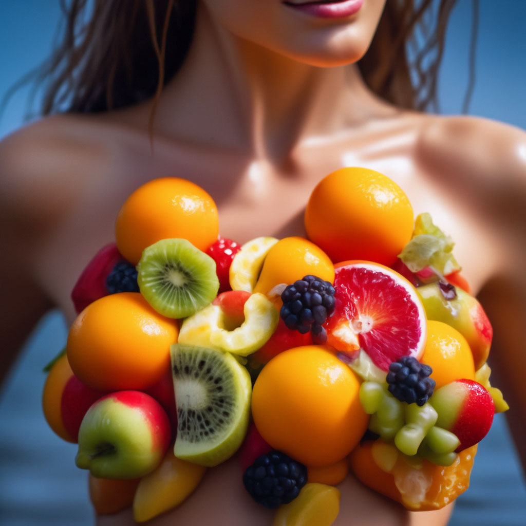 Naked girl with fruit