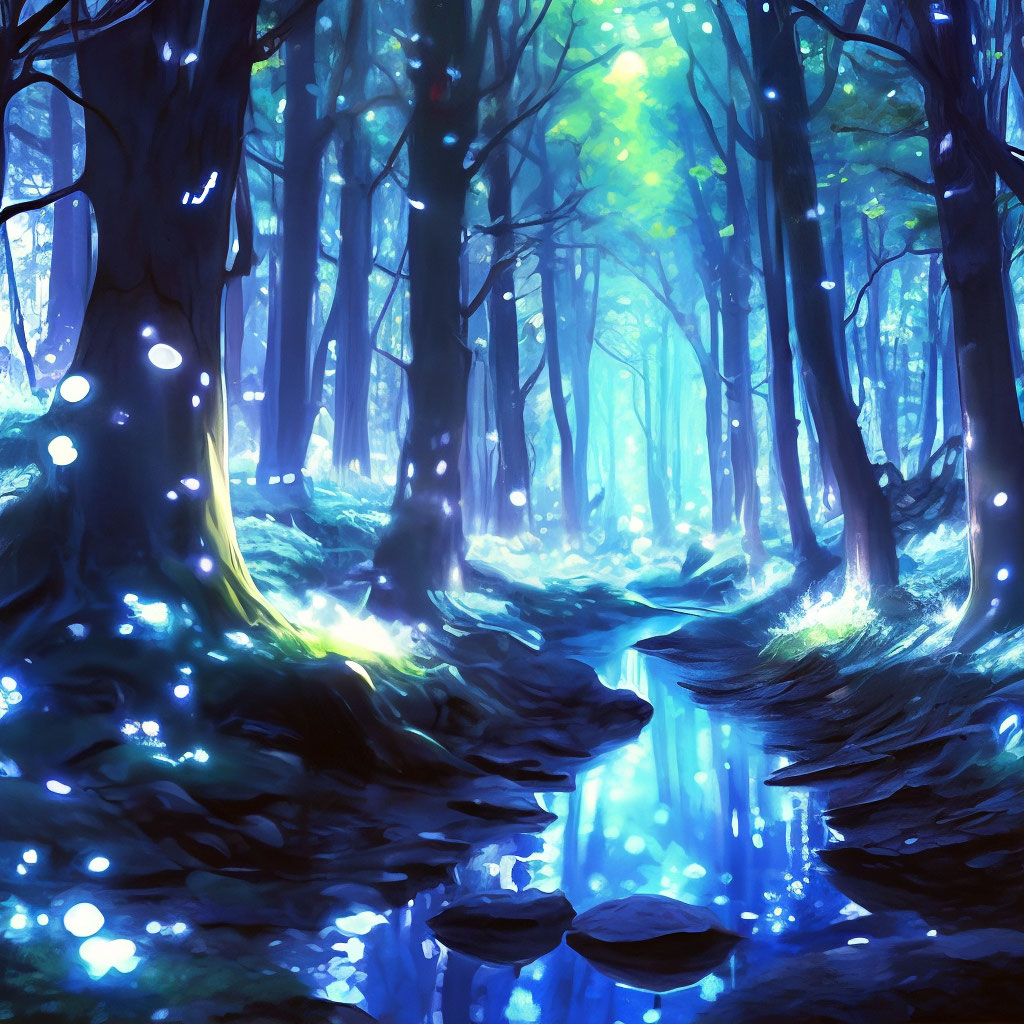 Красивый тёмный лес, высокие …» — создано в Шедевруме