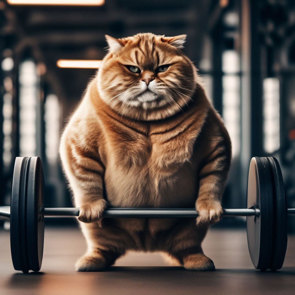 Котик со штангой