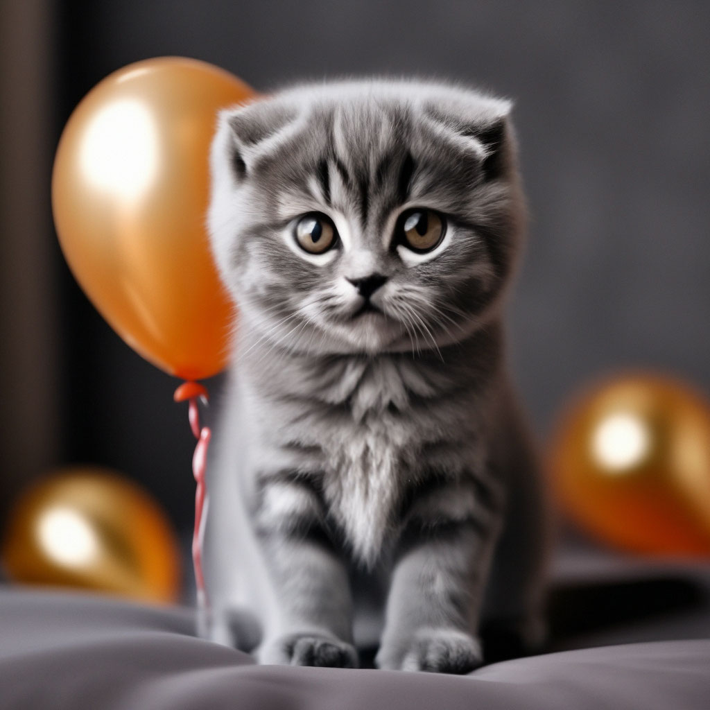 Серый шотландский вислоухий котенок с…» — создано в Шедевруме