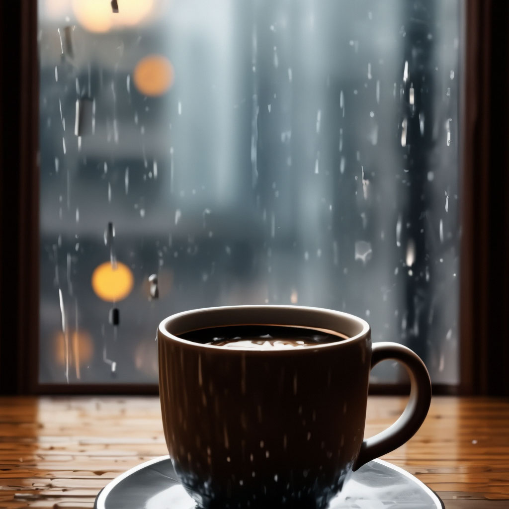 Дождь кофе в зернах