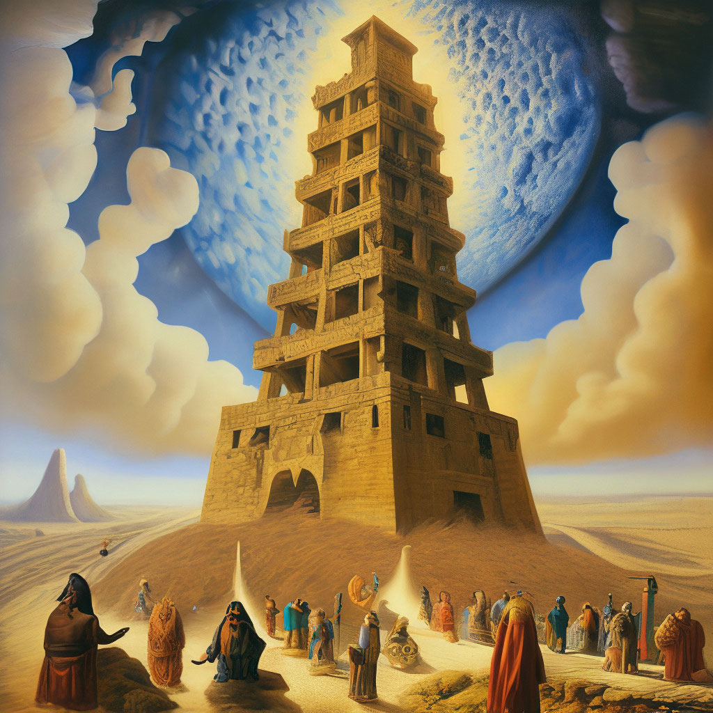 Вавилонская башня, древняя картина» — создано в Шедевруме
