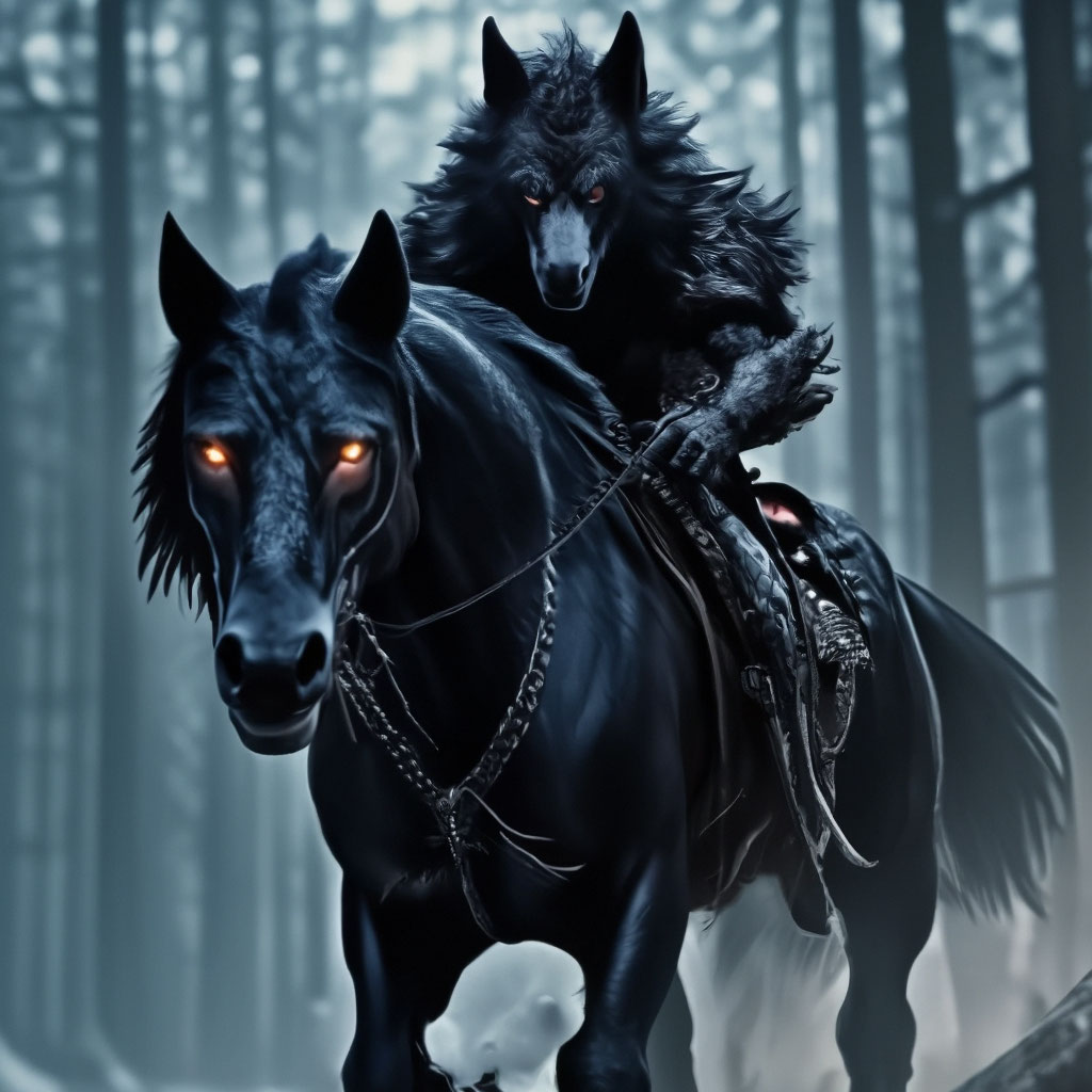 Horse Black Wolf
