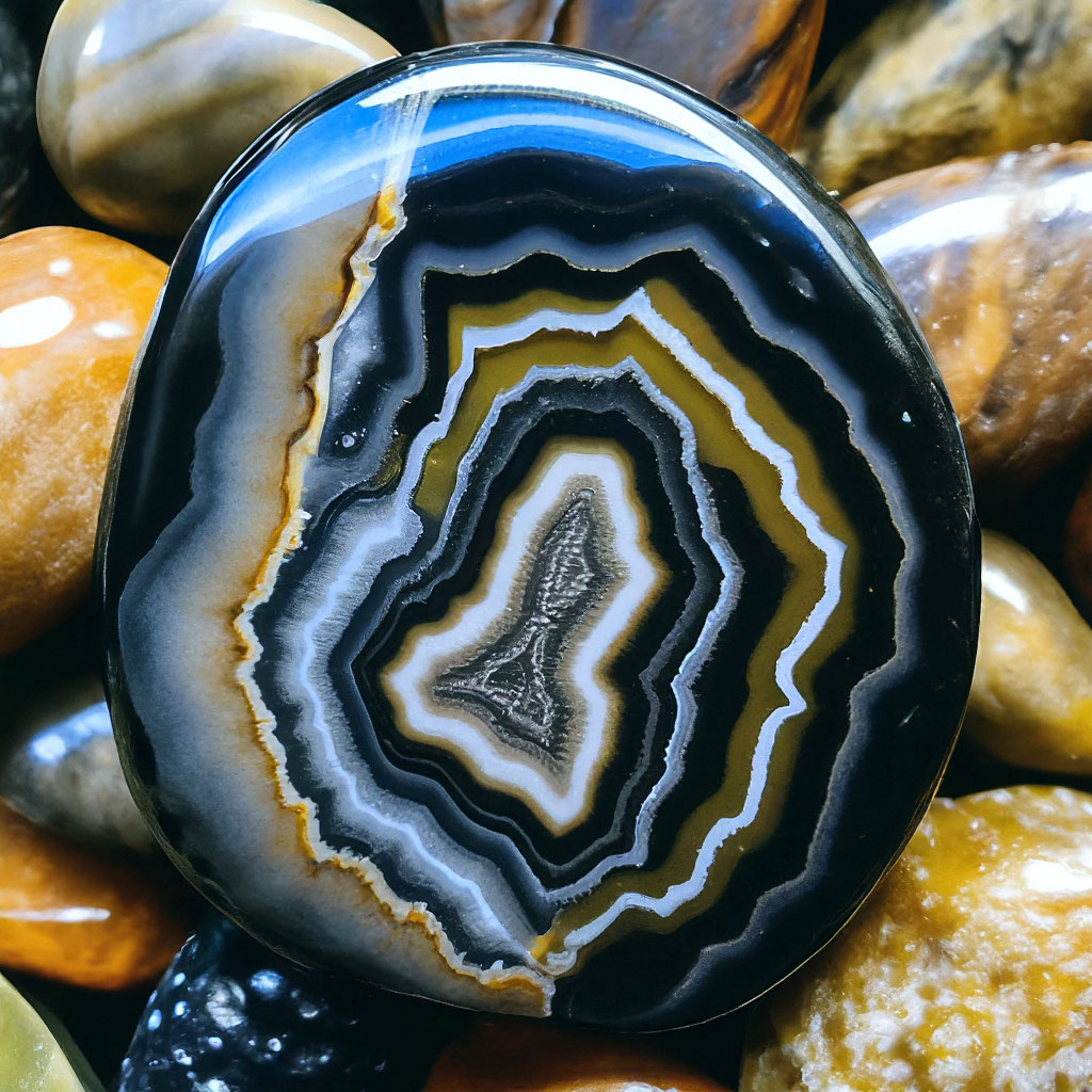 Натуральный камень чёрный агат в …» — создано в Шедевруме