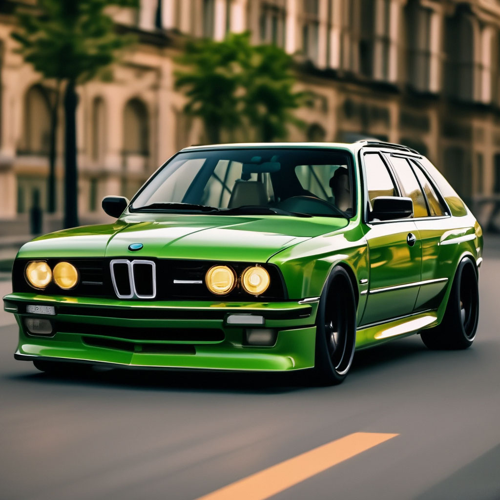 BMW зеленая изумруд 1990