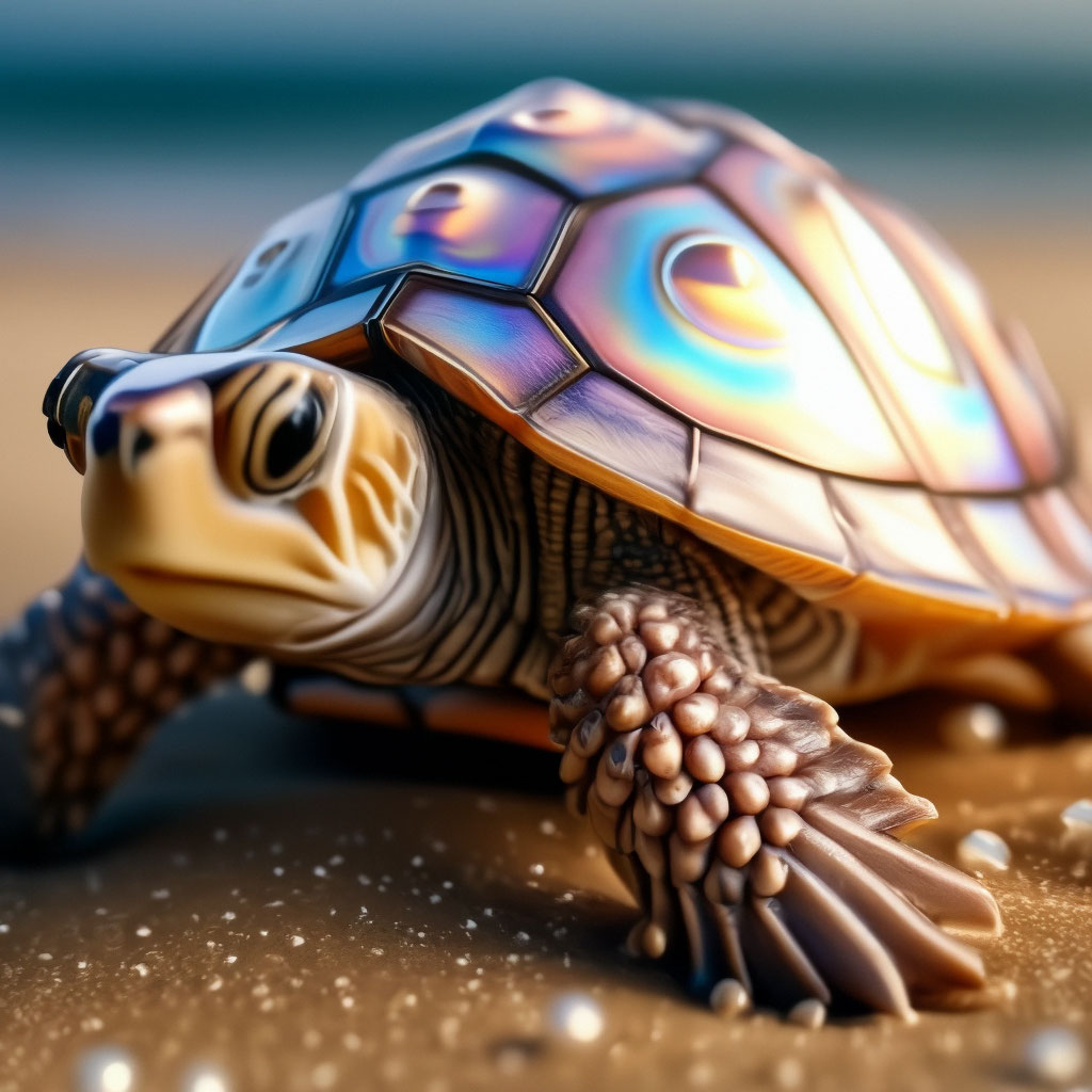 Очень красивая жемчужная черепаха, …» — создано в Шедевруме