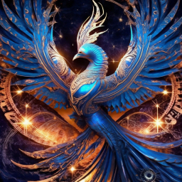 «For @alvirasova Phoenix of stardust with dark cosmic fractals filigree ...