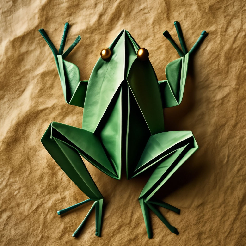 Прыгающая лягушка оригами из бумаги