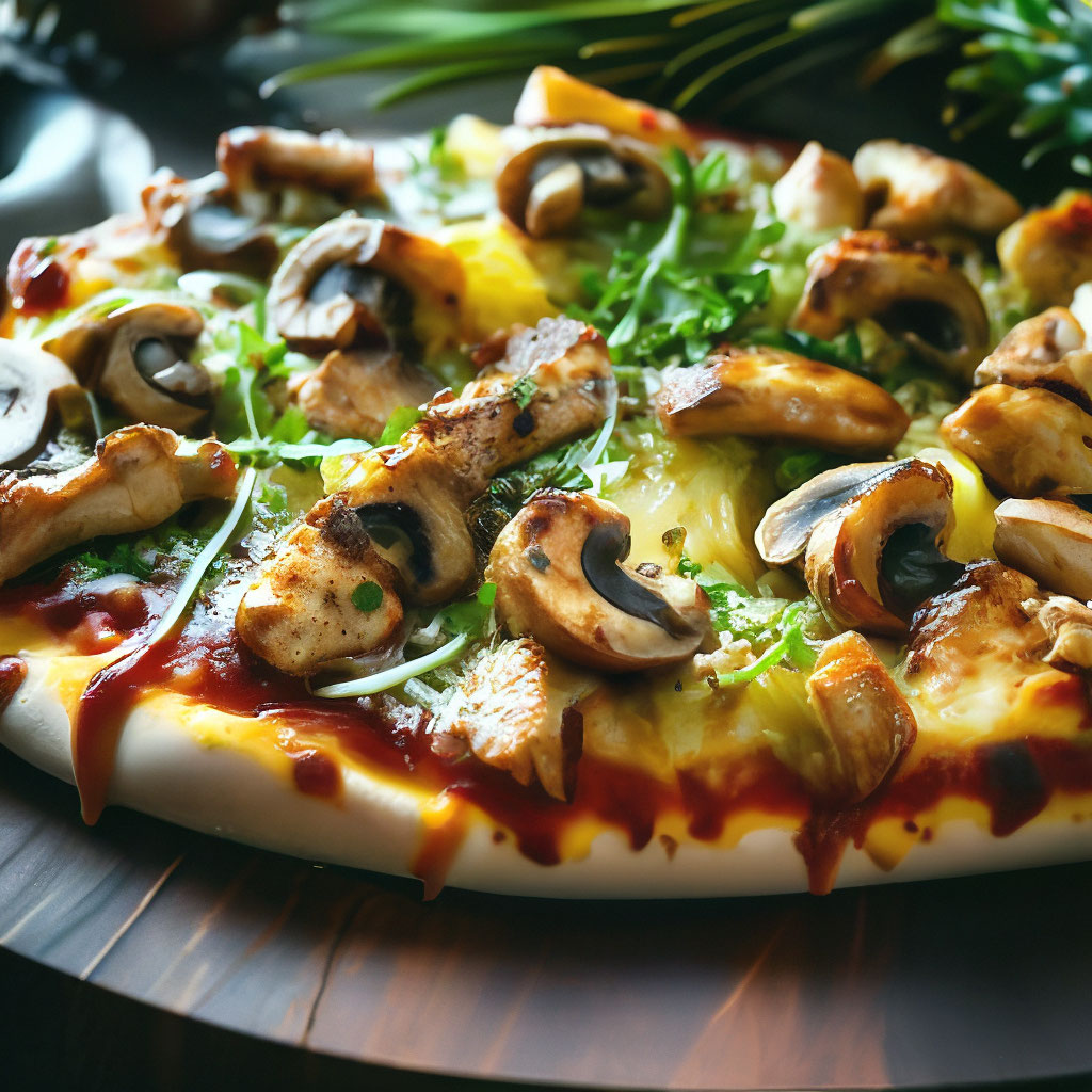 Пицца с курицей и грибами - простой рецепт с фото