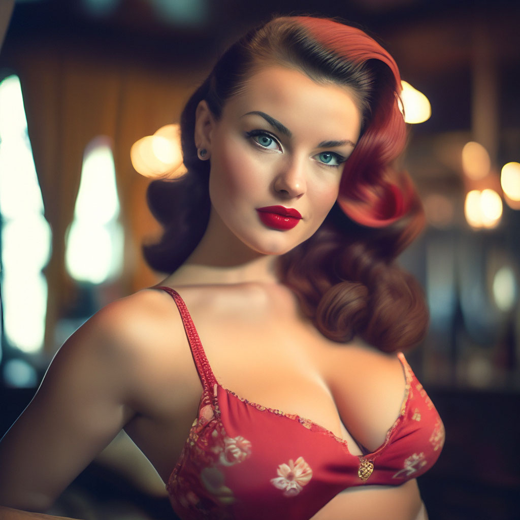 Pin-up girl 3:4, pin-up busty …» — создано в Шедевруме