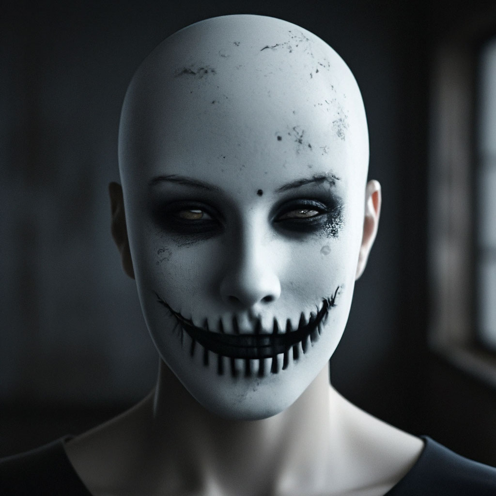 Карнавальная маска белое лицо на хэллоуин Арлекино купить в интернет-магазине Wildberries