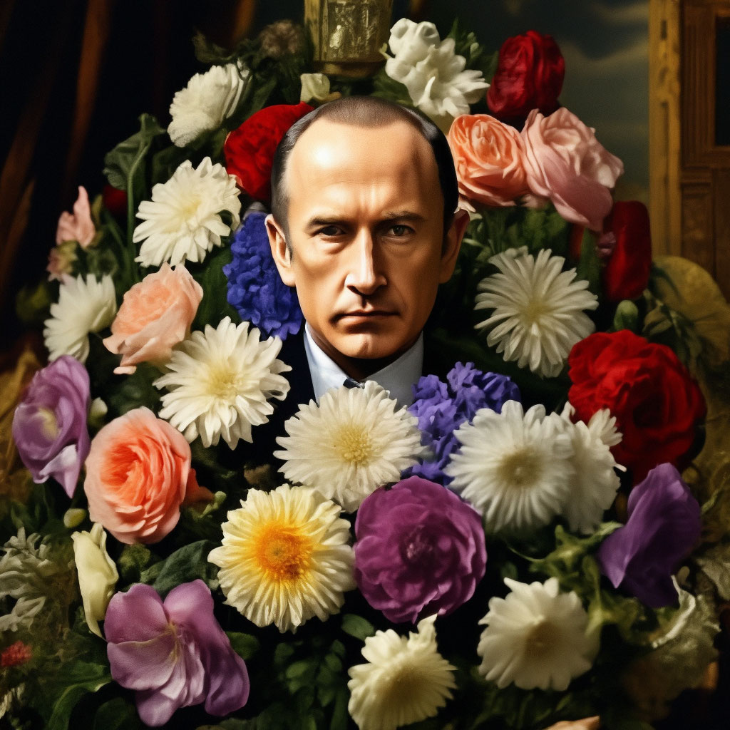 Путин с букетом цветов с днем рождения