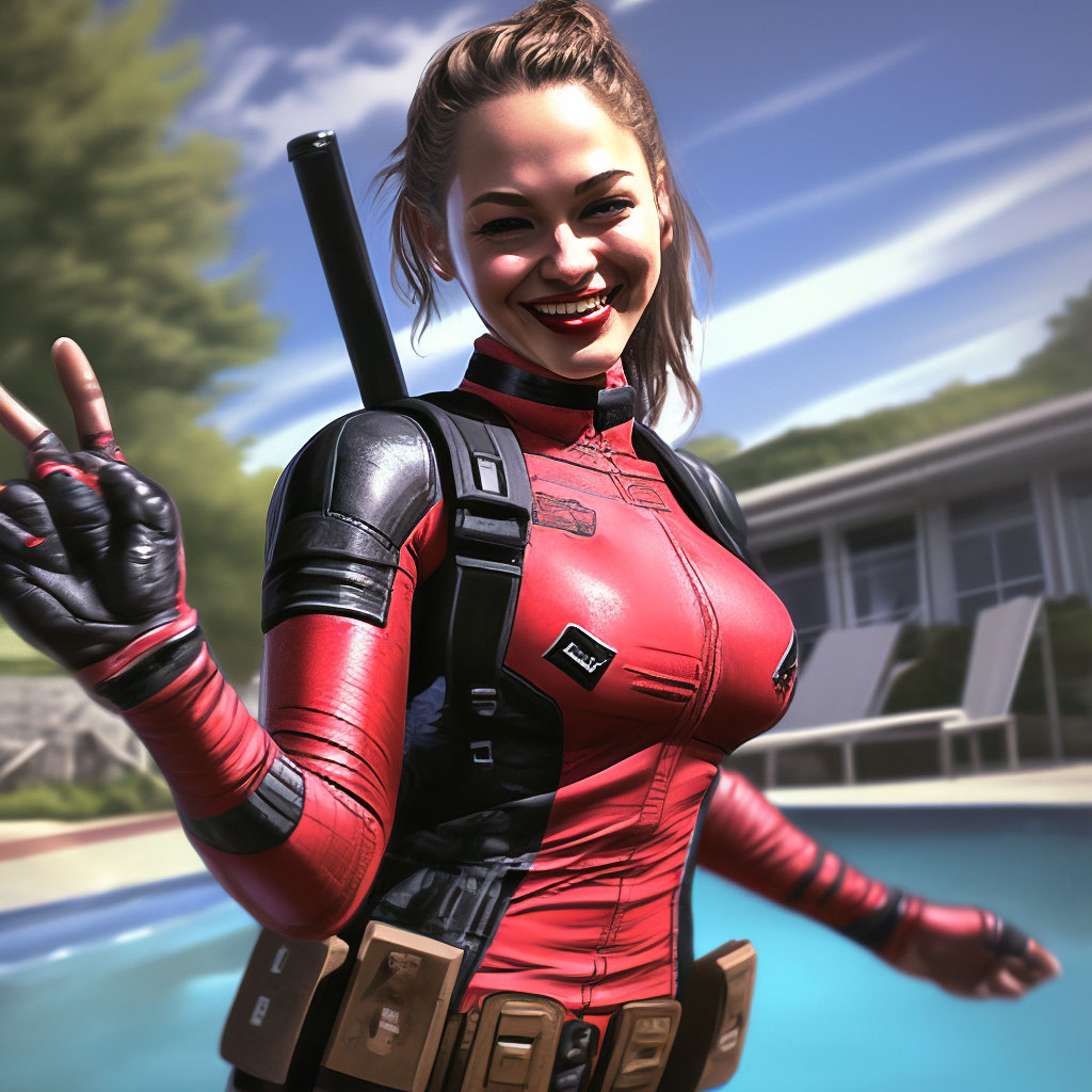 Deadpool girl in a swimsuit full