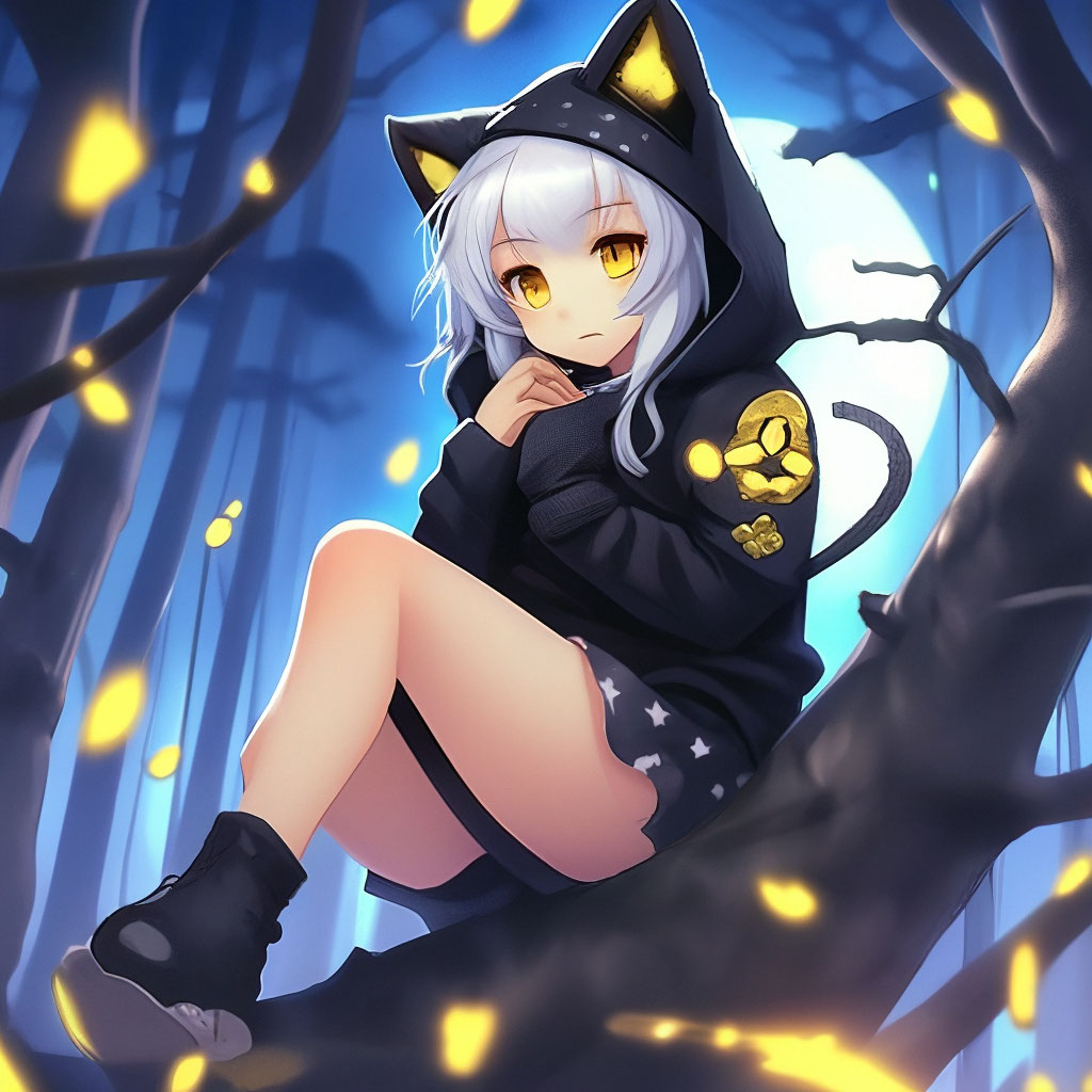 Anime cat girl hoodie best sale