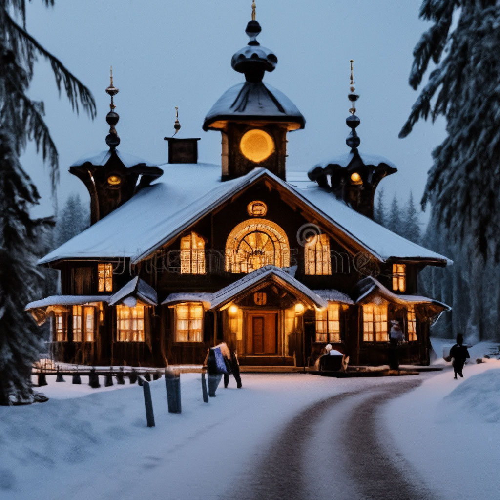 Великий устюг фото резиденции "Fairy tale, the residence of Santa ." - image created in Shedevrum