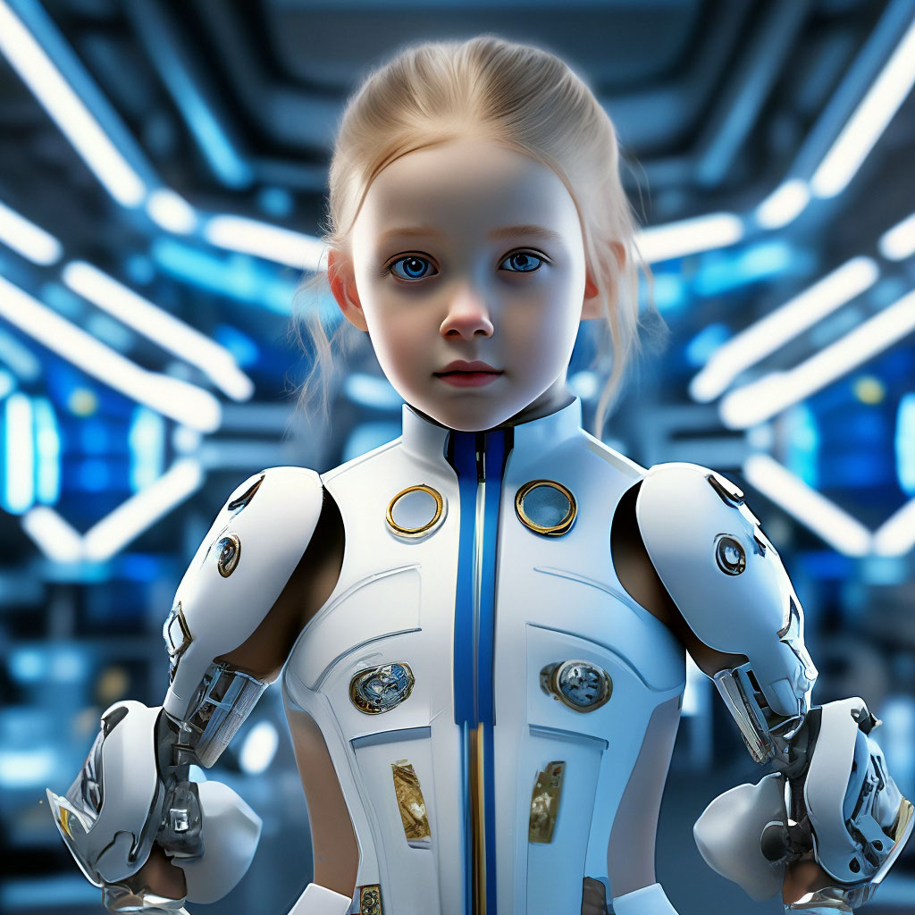 Фото девушек роботов редкие "Portrait of a robot girl with short ." image created in Shedevrum