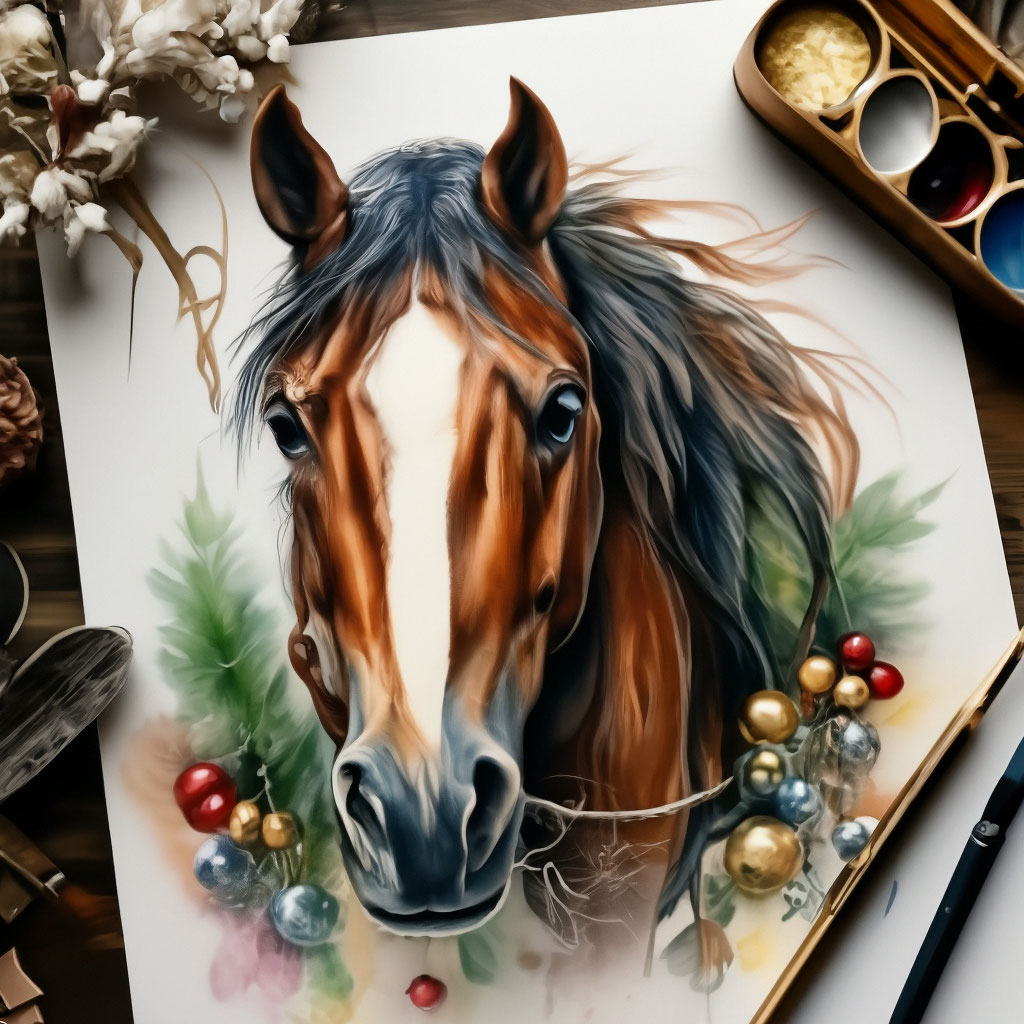 открытка лошадь