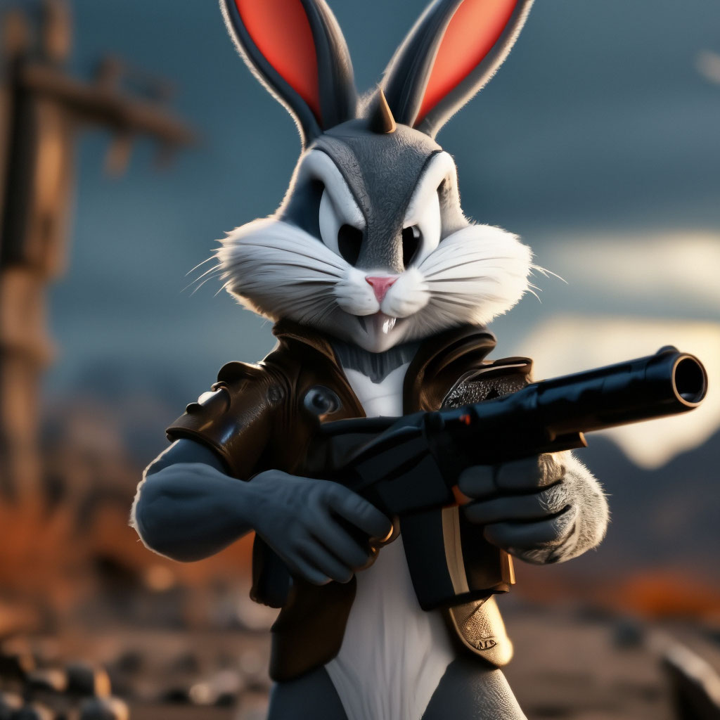 Gangster Bugs Kanin Med Pistol