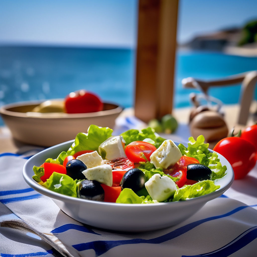 Салат с оливками и фета